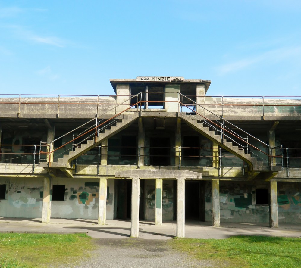 Battery Kinzie was built in 1909 and is one of two beach gun emplacements. It is also the first one you see when you walk up the trail from the parking lot.