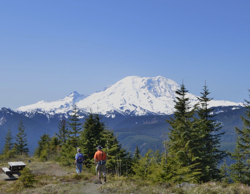These nice people told us they come to this mountain a lot for exercise. They are hardier folks than I, as I was gasping for air at the elevation (5,280 feet) and the steepness of the trail. (Photo by Craig Craker)