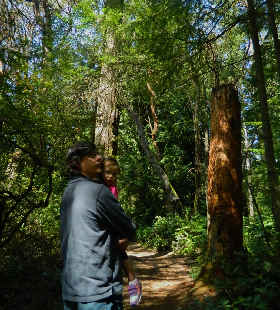 Catarina walked for awhile, but we had just come out of the open cliff section where we decided to carry her rather than risk her squirming away from us and falling off.