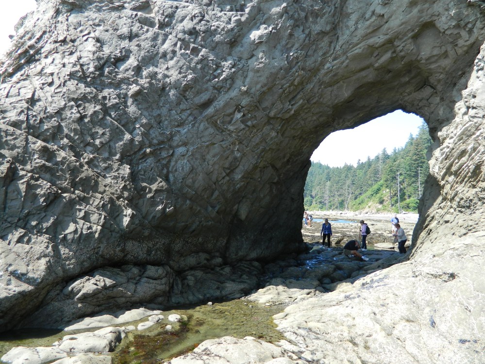 The Hole in the Wall at Rialto Beach on the Olympic Peninsula is an amazing natural sight. The ocean waves have carved out the tunnel through the sandstone rockhead, creating this spot.