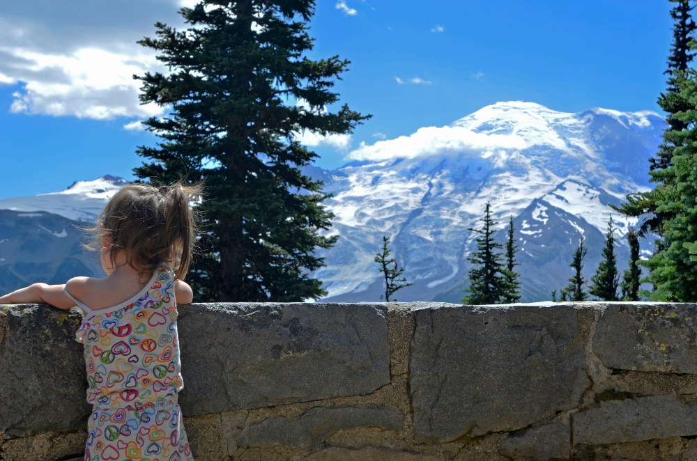 Catarina enjoying the scenery from one of the glacier overlooks.