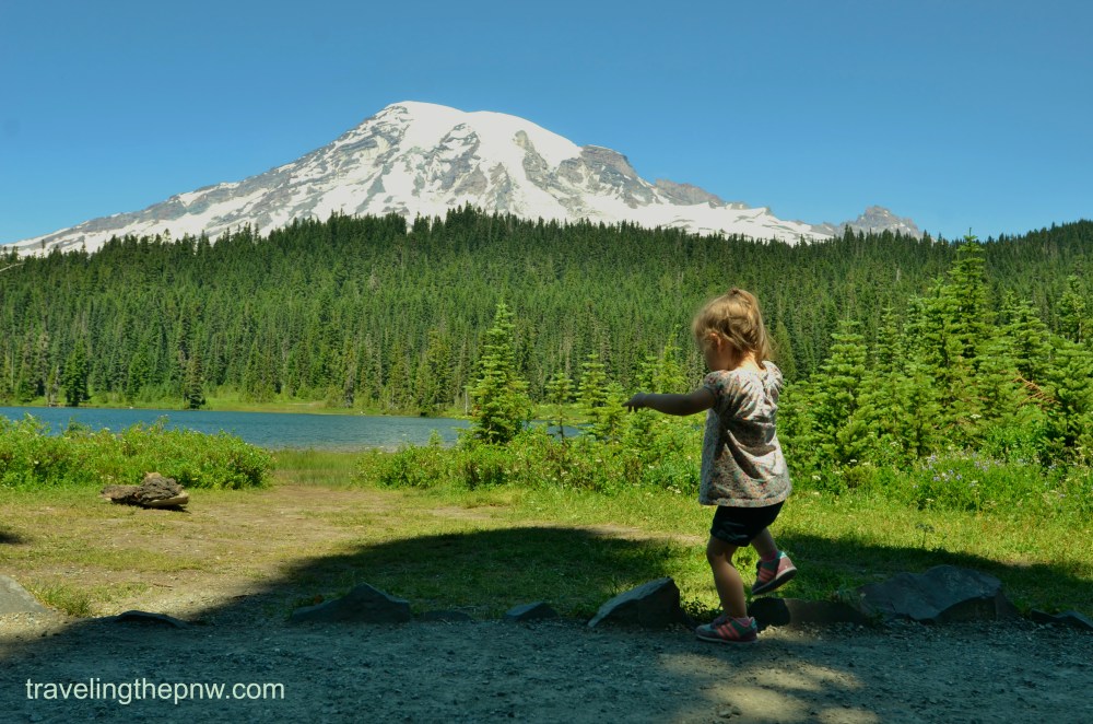 Catarina loved Reflection Lake, as it gave her a flat place to run around and climb on the rocks.