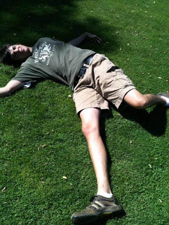 Craig has always been one for gallows humor. Here he pretends to have died in the massacre.