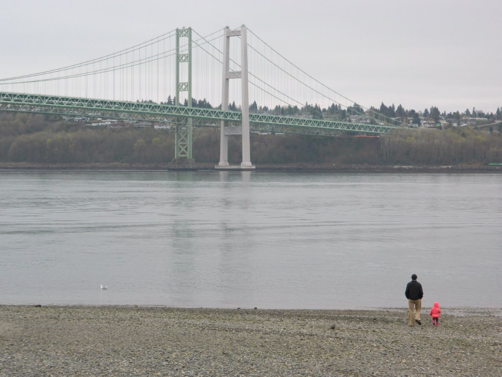 Catarina and Craig take a stroll at Hidden Beach in Gig Harbor.