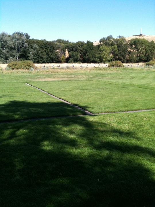 The foundation for the Whitman Mission house, where Marcus and Narcissa were killed.