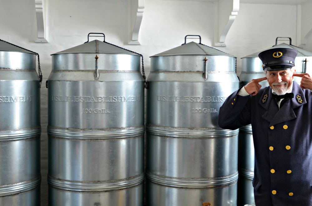 The volunteer tour guide did a wonderful job explaining how the lighthouse works, was built and what jobs the keepers had. He dressed in clothing of the period and remained in character throughout. 