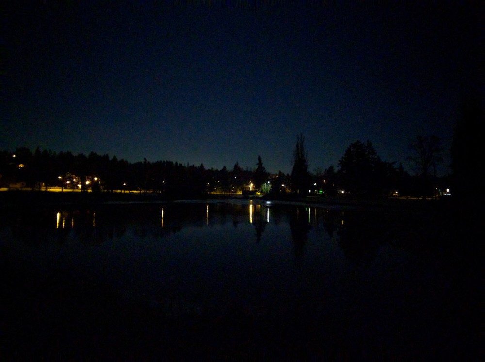 I was hoping to get a reflection of the Snow Moon in the lagoon, but failed at that also! This was also taken with my phone.