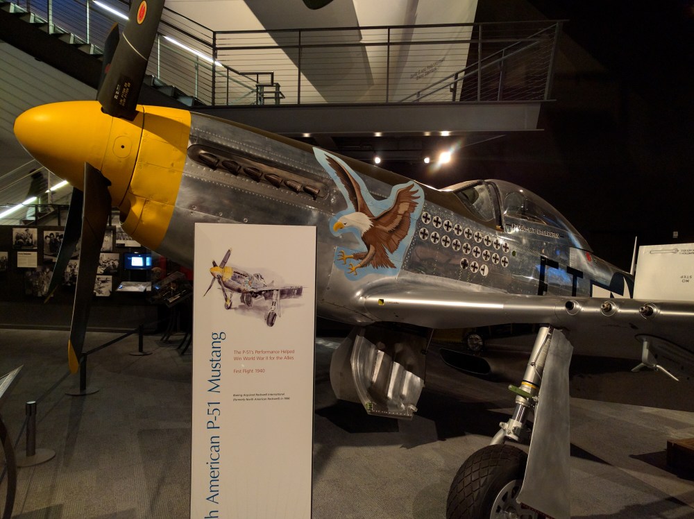 The World War II fighter exhibit had lots of cool airplanes from nearly every country that fought in the war.