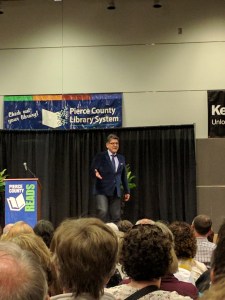 Author Sherman Alexie speaks in Lakewood recently as part of the Pierce County READS program.