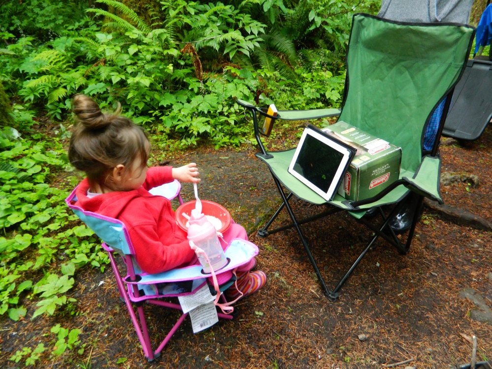 Catarina camping in style.