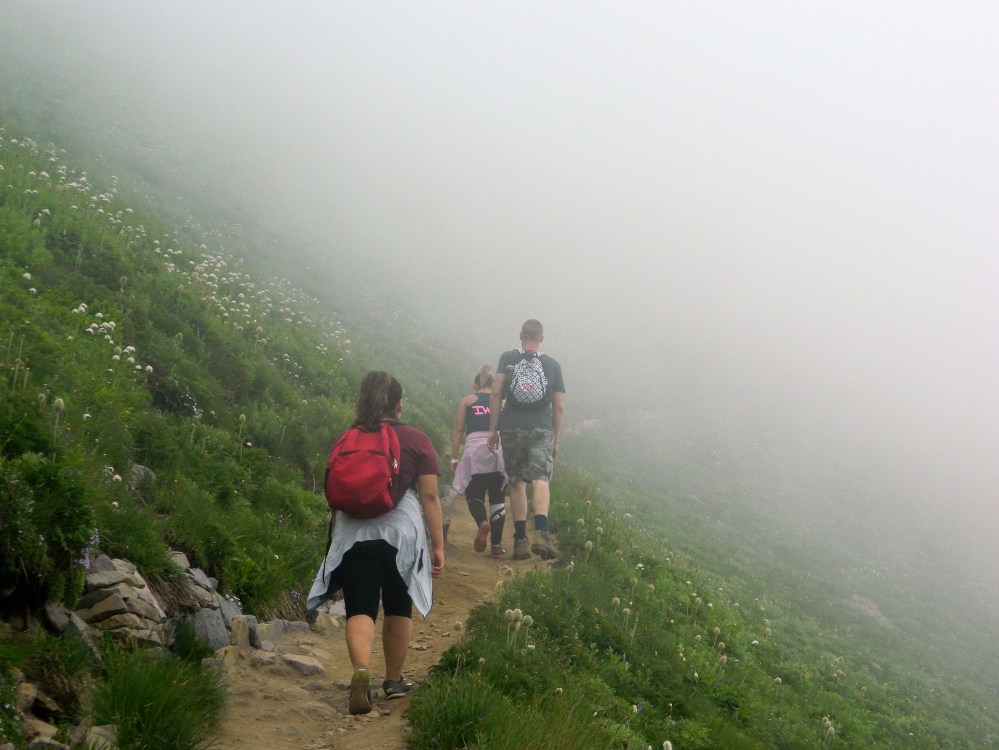 Tori, closest, Tabitha and Cody leave me to continue up the switchbacks. They eventually came back for me, giving me the push I needed to continue up the trail.
