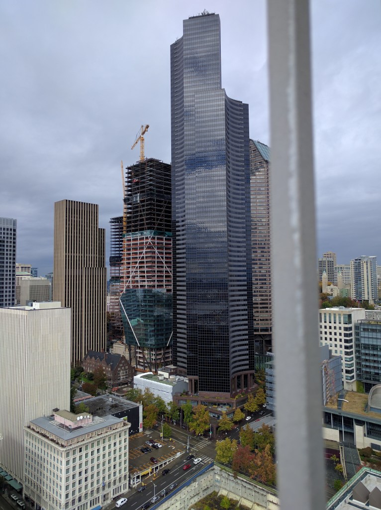 The Columbia Tower is now the tallest building in Seattle, easily overwhelming the Smith Tower.